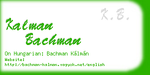 kalman bachman business card