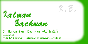 kalman bachman business card